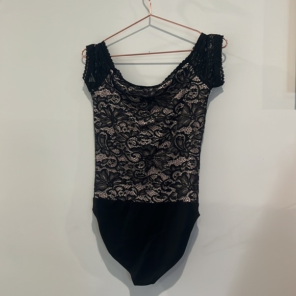 Express black lace off the shoulder ruffle bodysuit size small. - Picture 7 of 8